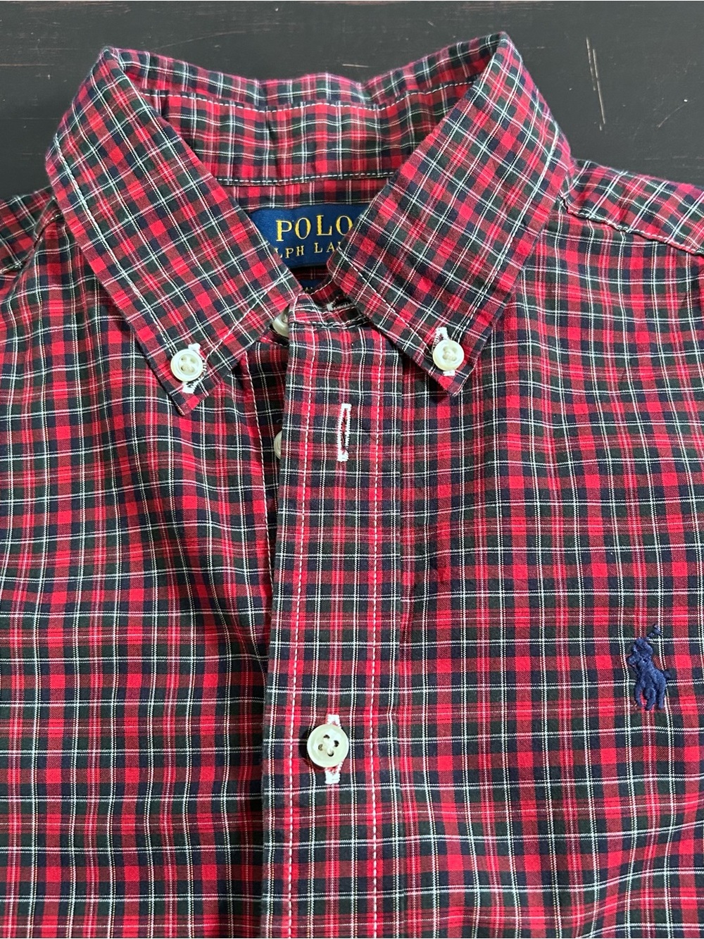 Polo Ralph Lauren Tartan Plaid Button Down Long Sleeve Shirt Boys Size 7 Preppy
